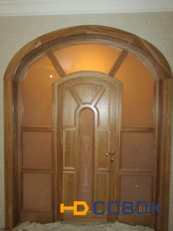 Фото Межкомнатная дверь покрытые шпоном сосны Берест со стеклом коричневый