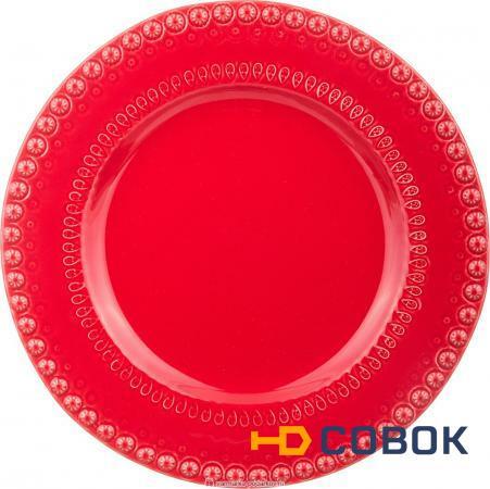 Фото Тарелка фантазия красная диаметр 29 см без упаковки