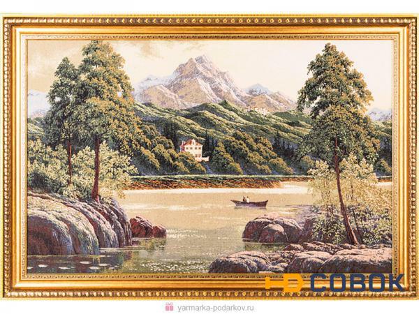 Фото Гобеленовая картина горное озеро 123х84 см,