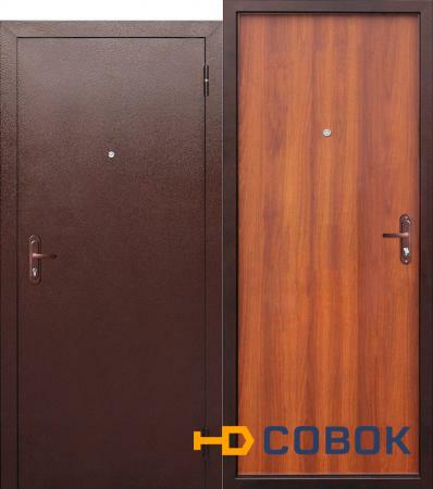 Фото Входные двери PRORAB Дверь металлическая СтройГост 5 РФ Рустикальный дуб (860 R)