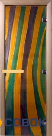 Фото Дверь банная (арт серия) 1900*700 кор. ольха с рис. Мираж DW