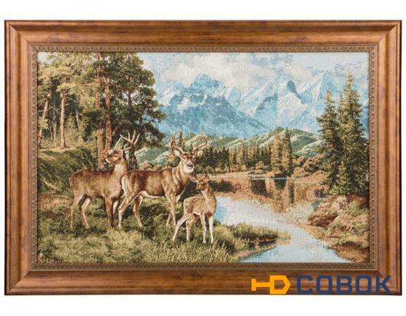 Фото Гобеленовая картина "три оленя" 62х43см. (404-1017-30)