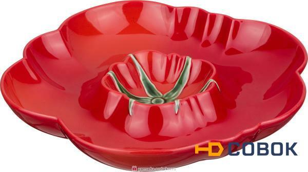 Фото Тарелка с чашей для соуса томат диаметр 38 см