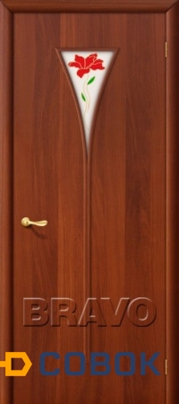 Фото Двери ламинированные 4с3п миланский орех