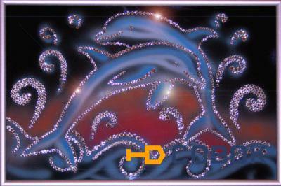 Фото Картина Дельфины с кристаллами Swarovski (1089)