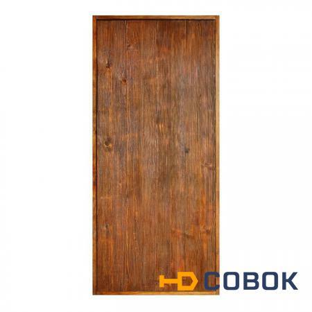 Фото Дверь глухая брашированная морёная лакированная с накладками 1800*70 см.