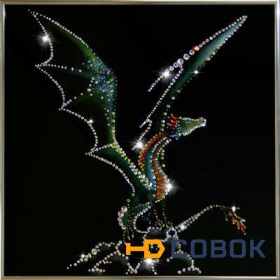 Фото Картина Крылатый дракон с кристаллами Swarovski (1189)