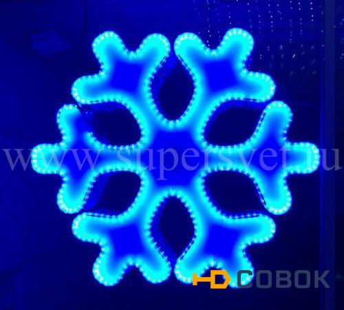 Фото Светодиодный мотив 2D "Снежинка" из ленты SMD и оргстекла LED-LT-SNOW-80CM-220V (цвет синий