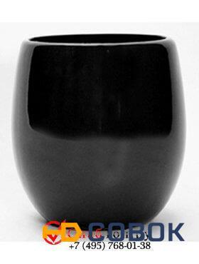 Фото Кашпо из композитной керамики Callisto round black 6CALGR410