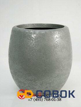 Фото Кашпо из композитной керамики Callisto structure round silver 6CALSR630