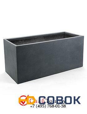 Фото Кашпо из композитной керамики D-lite box l lead concrete 6DLILC239