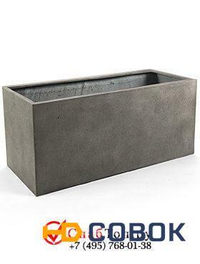 Фото Кашпо из композитной керамики D-lite box m natural concrete 6DLINC200