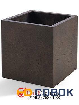 Фото Кашпо из композитной керамики D-lite cube l rusty iron-concrete 6DLIRI403