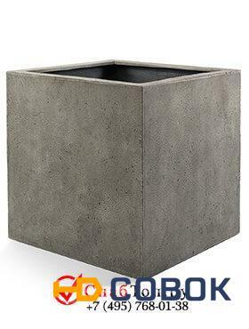 Фото Кашпо из композитной керамики D-lite cube m natural concrete 6DLINC195