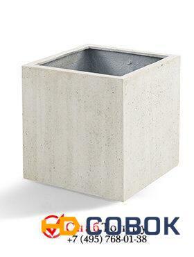 Фото Кашпо из композитной керамики D-lite cube s/4 antique white-concrete 6DLIAW604