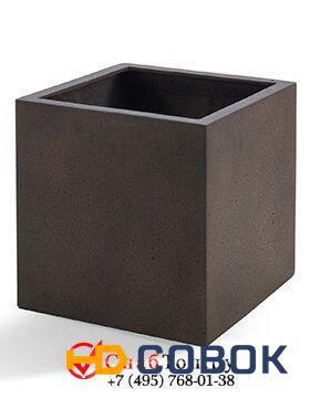 Фото Кашпо из композитной керамики D-lite cube s rusty iron-concrete 6DLIRI644