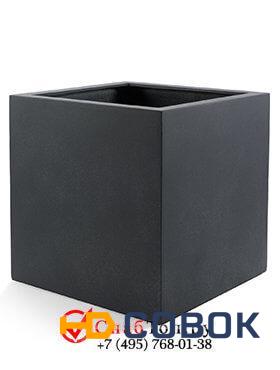 Фото Кашпо из композитной керамики D-lite cube xl lead concrete 6DLILC235