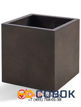 Фото Кашпо из композитной керамики D-lite cube xl rusty iron-concrete 6DLIRI404