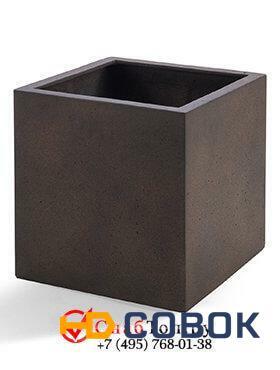 Фото Кашпо из композитной керамики D-lite cube xs rusty iron-concrete 6DLIRI643
