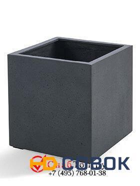 Фото Кашпо из композитной керамики D-lite cube xxl lead concrete 6DLILC574