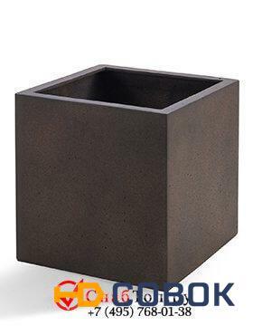 Фото Кашпо из композитной керамики D-lite cube xxl rusty iron-concrete 6DLIRI645