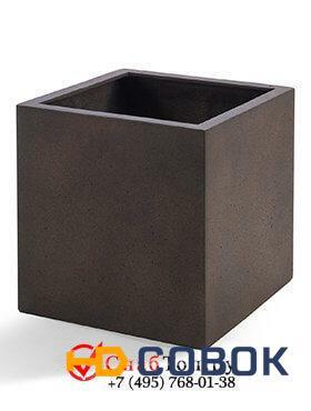 Фото Кашпо из композитной керамики D-lite cube xxxl rusty iron-concrete 6DLIRI646