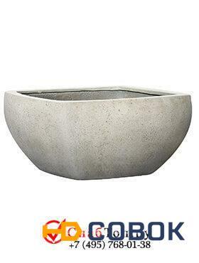 Фото Кашпо из композитной керамики D-lite edgware bowl s antique white-concrete 6DLIAW621