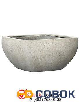Фото Кашпо из композитной керамики D-lite edgware bowl m antique white-concrete 6DLIAW622