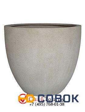 Фото Кашпо из композитной керамики D-lite egg pot m antique white-concrete 6DLIAW600