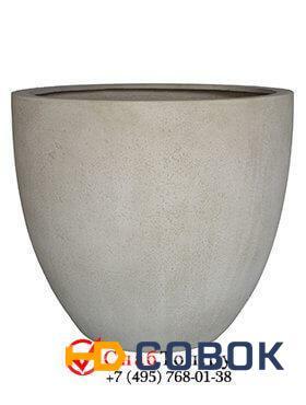 Фото Кашпо из композитной керамики D-lite egg pot l antique white-concrete 6DLIAW601