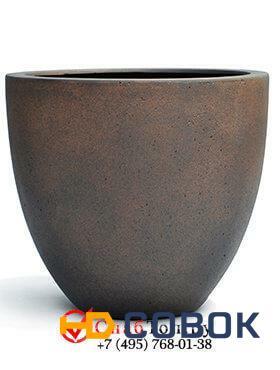 Фото Кашпо из композитной керамики D-lite egg pot m rusty iron-concrete 6DLIRI638