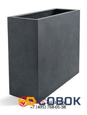 Фото Кашпо из композитной керамики D-lite high box l lead concrete 6DLILC416