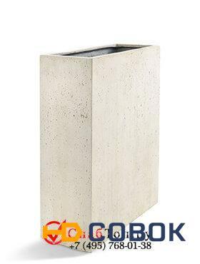 Фото Кашпо из композитной керамики D-lite high box l antique white-concrete 6DLIAW407