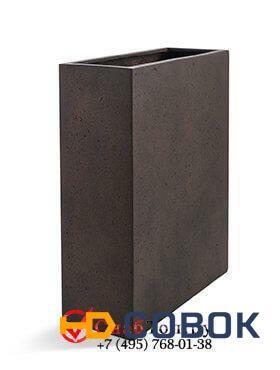Фото Кашпо из композитной керамики D-lite high box m rusty iron-concrete 6DLIRI409
