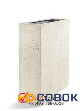 Фото Кашпо из композитной керамики D-lite high box m antique white-concrete 6DLIAW406