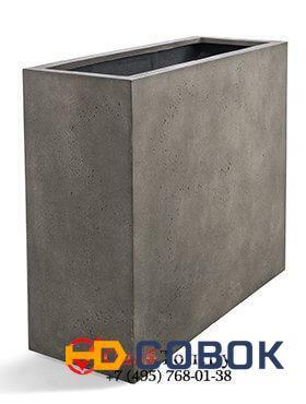 Фото Кашпо из композитной керамики D-lite high box low natural concrete 6DLINC415