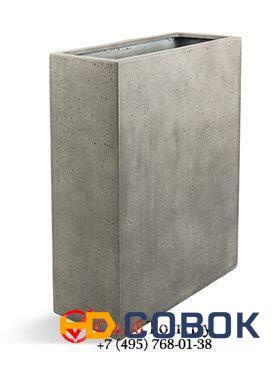 Фото Кашпо из композитной керамики D-lite high box m natural concrete 6DLINC203