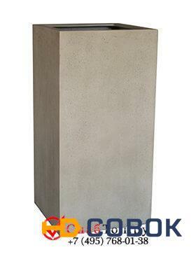 Фото Кашпо из композитной керамики D-lite high cube m antique white-concrete 6DLIAW628