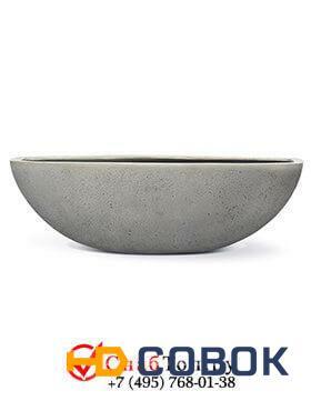 Фото Кашпо из композитной керамики D-lite long bowl l antique white-concrete 6DLIAW626