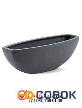 Фото Кашпо из композитной керамики D-lite long bowl l lead concrete 6DLILC253