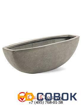 Фото Кашпо из композитной керамики D-lite long bowl m natural concrete 6DLINC214