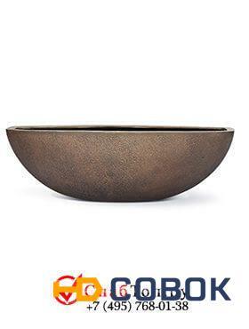 Фото Кашпо из композитной керамики D-lite long bowl l rusty iron-concrete 6DLIRI664