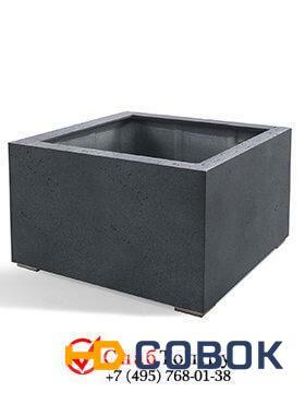 Фото Кашпо из композитной керамики D-lite low cube l lead concrete 6DLILC579