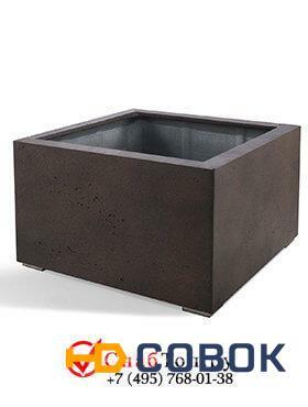 Фото Кашпо из композитной керамики D-lite low cube l rusty iron-concrete 6DLIRI650
