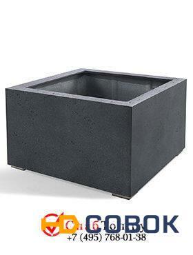 Фото Кашпо из композитной керамики D-lite low cube m lead concrete 6DLILC578