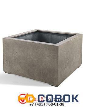 Фото Кашпо из композитной керамики D-lite low cube m natural concrete 6DLINC565