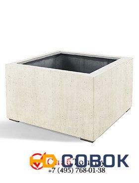 Фото Кашпо из композитной керамики D-lite low cube s antique white-concrete 6DLIAW610