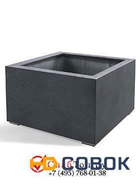 Фото Кашпо из композитной керамики D-lite low cube s lead concrete 6DLILC577
