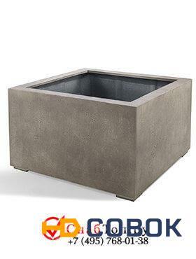 Фото Кашпо из композитной керамики D-lite low cube s natural concrete 6DLINC564