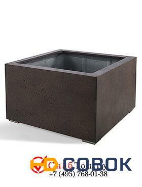 Фото Кашпо из композитной керамики D-lite low cube s rusty iron-concrete 6DLIRI648